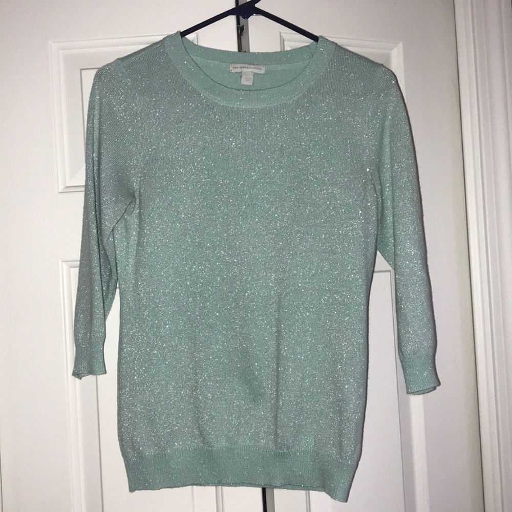 Mint green 3/4 sleeve sweater